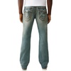 True Religion Men’s Ricky Super T Flap Straight Jeans – Cotton Blend, Straight Fit, Flap Pocket Detail(Steel Drift Medium Wash)