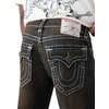 True Religion Men’s Ricky Super T Flap Straight Jeans – Cotton Blend, Straight Fit, Flap Pocket Detail(Sunset Stereo Dark Wash)