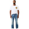 True Religion Men’s Ricky Super T Rope Flap 34 in Jeans – Stretch Denim, Bootcut Fit, Durable(Court Crash Medium Wash)