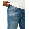 True Religion Men’s Ricky Super T Stitch Straight Jean – Clean Denim Wash, Oversized Hardware, Horseshoe Detailing