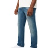 True Religion Men’s Ricky Super T Stitch Straight Jean – Clean Denim Wash, Oversized Hardware, Horseshoe Detailing