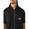 True Religion Men’s Short Sleeve Full Zip Buddha Shirt – 100% Cotton, Short Sleeve, Full Zip Design(Black)