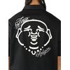 True Religion Men’s Short Sleeve Full Zip Buddha Shirt – 100% Cotton, Short Sleeve, Full Zip Design(Black)