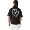 True Religion Men’s Short Sleeve Full Zip Buddha Shirt – 100% Cotton, Short Sleeve, Full Zip Design(Black)