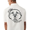 True Religion Men’s Short Sleeve Full Zip Buddha Shirt – 100% Cotton, Short Sleeve, Full Zip Design(Winter White)