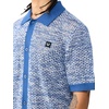 True Religion Men’s Short Sleeve Marled Crochet Knit Shirt – 100% Cotton, Lightweight Feel, Comfortable Fit(Pacific)