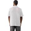 True Religion Men’s Short Sleeve Marled Crochet Knit Shirt – 100% Cotton, Lightweight Feel, Comfortable Fit(Quiet Grey)