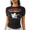 True Religion Women’s Buddha Ruch Top Shirt – 96% Cotton 4% Elastane, Soft Stretch Knit, Premium Comfort(Jet Black)