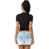 True Religion Women’s Buddha Ruch Top Shirt – 96% Cotton 4% Elastane, Soft Stretch Knit, Premium Comfort(Jet Black)