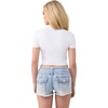 True Religion Women’s Buddha Ruch Top Shirt – 96% Cotton 4% Elastane, Soft Stretch Knit, Premium Comfort(Optic White)