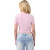 True Religion Women’s Buddha Ruch Top Shirt – 96% Cotton 4% Elastane, Soft Stretch Knit, Premium Comfort(Orchid Pink)