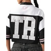 True Religion Women’s Crystal Sporty Jersey Shirt – 95% Polyester 5% Elastane, Soft Stretch Jersey, Premium Comfort(Black / White)