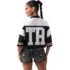 True Religion Women’s Crystal Sporty Jersey Shirt – 95% Polyester 5% Elastane, Soft Stretch Jersey, Premium Comfort(Black / White)