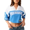 True Religion Women’s Crystal Sporty Jersey Shirt – 95% Polyester 5% Elastane, Soft Stretch Jersey, Premium Comfort(Blue / White)