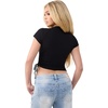 True Religion Women’s Raglan Cap Sleeve Side Ruch Shirt – Cotton Stretch Fabric, Soft Texture, Modern Fit(Jet Black)