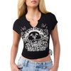 True Religion Women’s Raglan Cap Sleeve Side Ruch Shirt – Cotton Stretch Fabric, Soft Texture, Modern Fit(Jet Black)