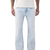 True Religion Men’s Ricky Ropestitch Flap 34 in Jeans – Premium Denim, Stretch Fabric, ClaShort Sleeveic Fit(Coastline Ash Light Wash)