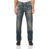 True Religion Men’s Ricky Super T Flap Straight Jeans – Cotton Blend, Straight Fit, Flap Pocket Detail(Midnight Warehouse Dark Wash)