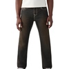 True Religion Men’s Ricky Super T Flap Straight Jeans – Cotton Blend, Straight Fit, Flap Pocket Detail(Sunset Stereo Dark Wash)