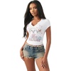 True Religion Women’s Raglan Cap Sleeve Side Ruch Shirt – Cotton Stretch Fabric, Soft Texture, Modern Fit(Optic White)