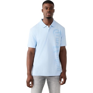 True Religion Men’s Old English TR Pique Polo – 100% Cotton, Comfortable Fit, Lightweight Feel(Blue Bell)