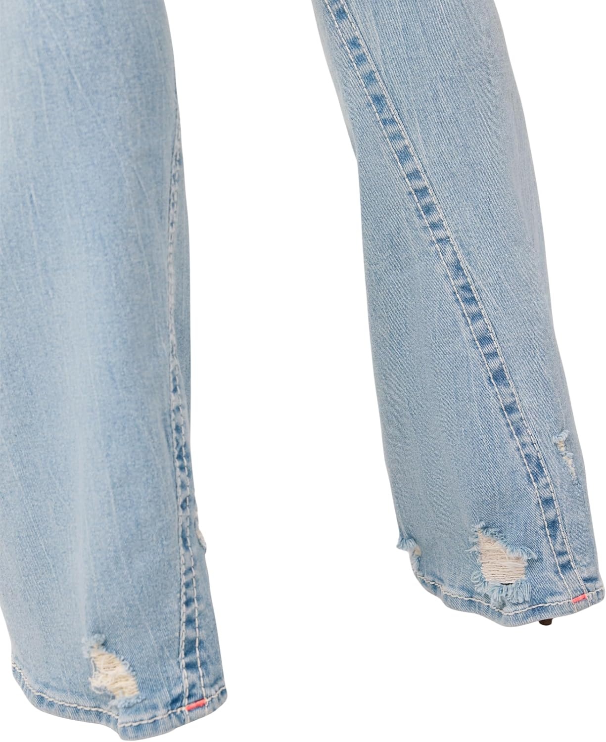 image:imageTrue Religion Womens Joey MR Flare Big T Flap Jeans Flare Silhouette Premium Stretch Denim Trendy FitHazy Wink W Destroy