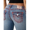 True Religion Women’s Becca MR Bootcut Sup T Flap Jeans – Bootcut Silhouette, Premium Stretch Denim, Trendy Fit(Laguna Tide)