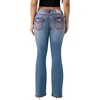 True Religion Women’s Becca MR Bootcut Sup T Flap Jeans – Bootcut Silhouette, Premium Stretch Denim, Trendy Fit(Laguna Tide)