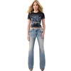 True Religion Women’s Becca MR Bootcut Sup T Flap Jeans – Bootcut Silhouette, Premium Stretch Denim, Trendy Fit(Sunset Fade)