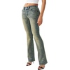 True Religion Women’s Becca Mid Rise Bootcut Big T Flap Jeans – Cotton Blend, Bootcut Fit, Flap Pocket Detail(Gold Rush)