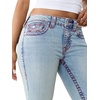 True Religion Women’s Becca Mid Rise Bootcut Big T Flap Jeans – Cotton Blend, Bootcut Fit, Flap Pocket Detail(Sierra Haze)