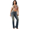 True Religion Women’s Becca Mr Bootcut Sup T Flap Jeans – Mid Rise Bootcut, Stretch Denim Blend, Premium Fabric(Sundown Blue)