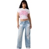 True Religion Women’s Distressed Bobbi Baggy Big T Jeans – Relaxed Baggy Fit, 100% Cotton Denim, Premium Construction(Freckle Wave W Destroy)
