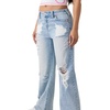 True Religion Women’s Distressed Bobbi Baggy Big T Jeans – Relaxed Baggy Fit, 100% Cotton Denim, Premium Construction(Freckle Wave W Destroy)