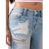 True Religion Women’s Distressed Bobbi Baggy Big T Jeans – Relaxed Baggy Fit, 100% Cotton Denim, Premium Construction(Freckle Wave W Destroy)