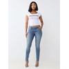 True Religion Women’s Jennie Crystal Single Needle Mid Rise NF Skinny Jeans – Slim Silhouette, Stretch Denim, Trendy Fit