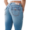True Religion Women’s Jennie Mid Rise Skinny Jeans – Cotton Blend, Super T Flap Pocket, Skinny Fit(Low Tide)