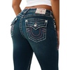 True Religion Women’s Jennie Mid Rise Skinny Jeans – Cotton Blend, Super T Flap Pocket, Skinny Fit(Serene Bliss)