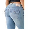 True Religion Women’s Jennie Midrise Capri Flap Jeans – Capri Length, Premium Stretch Denim, Trendy Fit(Baja Horizon)