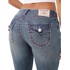 True Religion Women’s Jennie Mr Skinny Big T Flap Jeans – Mid Rise Skinny Fit, Stretch Denim, Premium Fabric Blend(Malibu Stone)