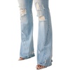 True Religion Women’s Joey MR Flare Big T Flap Jeans – Flare Silhouette, Premium Stretch Denim, Trendy Fit(Hazy Wink W Destroy)