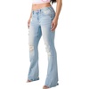 True Religion Women’s Joey MR Flare Big T Flap Jeans – Flare Silhouette, Premium Stretch Denim, Trendy Fit(Hazy Wink W Destroy)