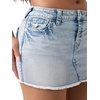 True Religion Women’s Sadie Mini Denim Skirt – Premium Stretch Fabric, Flattering Fit, Comfortable Feel(Freckle Wave)