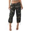 True Religion Women’s Y2K Cargo Mid Rise Capri Pants – 100% Cotton, Mid Rise Fit, Capri Length(Camo Wash)