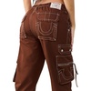 True Religion Women’s Y2K Cargo Mid Rise Capri Pants – 100% Cotton, Mid Rise Fit, Capri Length(Chocolate Fondant)