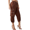 True Religion Women’s Y2K Cargo Mid Rise Capri Pants – 100% Cotton, Mid Rise Fit, Capri Length(Chocolate Fondant)