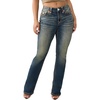 True Religion Women’s Becca Mr Bootcut Sup T Flap Jeans – Mid Rise Bootcut, Stretch Denim Blend, Premium Fabric(Sundown Blue)