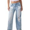 True Religion Women’s Distressed Bobbi Baggy Big T Jeans – Relaxed Baggy Fit, 100% Cotton Denim, Premium Construction(Freckle Wave W Destroy)