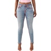 True Religion Women’s Jennie Mid Rise Skinny Jeans – Cotton Blend, Super T Flap Pocket, Skinny Fit(Marina Fog)