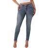 True Religion Women’s Jennie Mr Skinny Big T Flap Jeans – Mid Rise Skinny Fit, Stretch Denim, Premium Fabric Blend(Malibu Stone)